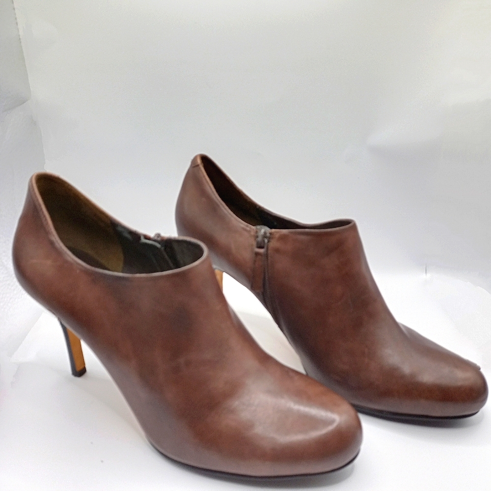Cole Hann Brown Leather High Heel Booties - Picture 7 of 12